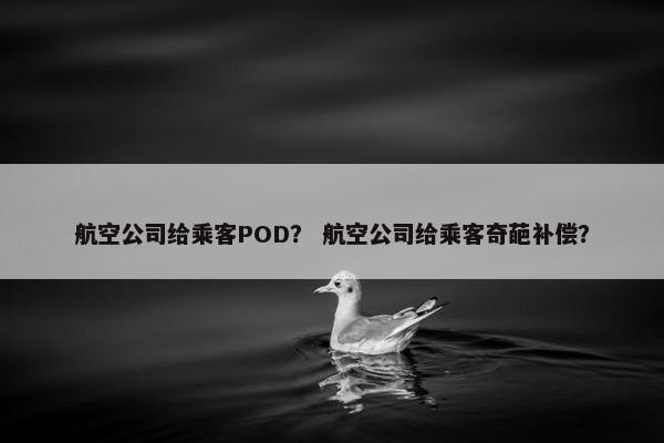 航空公司给乘客POD？ 航空公司给乘客奇葩补偿？