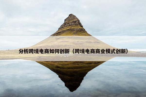 分析跨境电商如何创新（跨境电商商业模式创新）