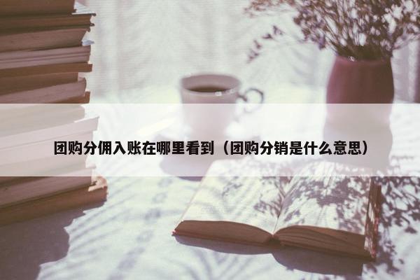 团购分佣入账在哪里看到（团购分销是什么意思）