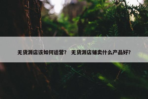无货源店该如何运营？ 无货源店铺卖什么产品好？