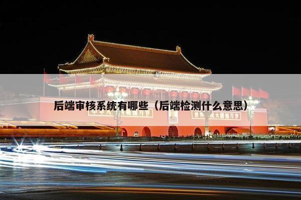 后端审核系统有哪些（后端检测什么意思）