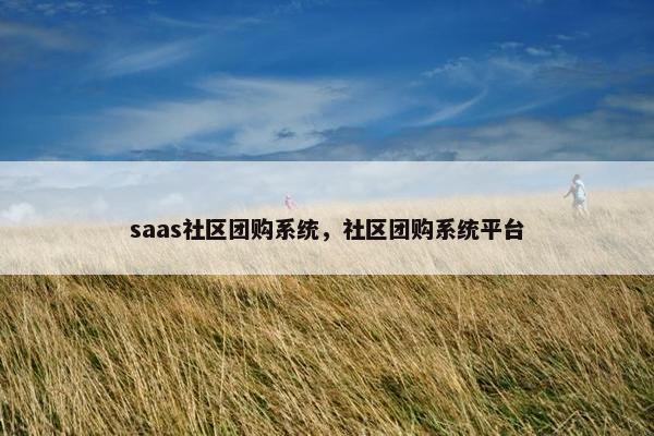 saas社区团购系统，社区团购系统平台