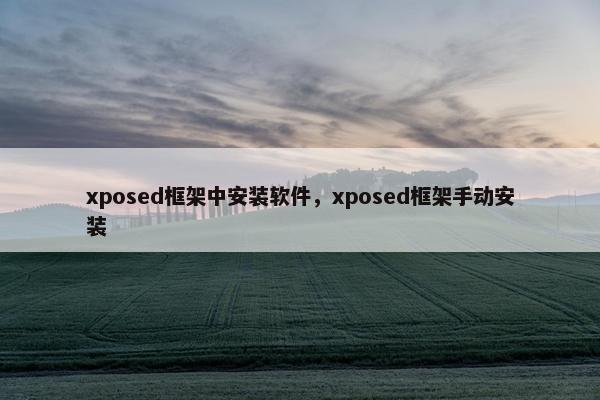 xposed框架中安装软件，xposed框架手动安装