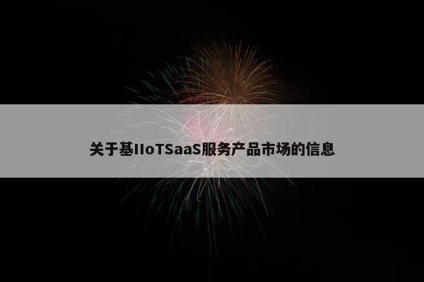 关于基IIoTSaaS服务产品市场的信息