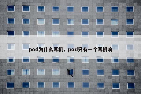 pod为什么耳机，pod只有一个耳机响