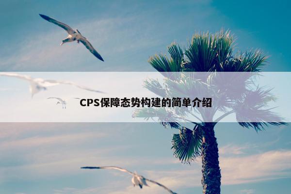 CPS保障态势构建的简单介绍