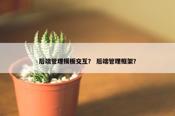 后端管理模板交互？ 后端管理框架？