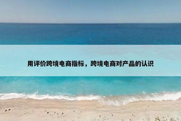 用评价跨境电商指标，跨境电商对产品的认识