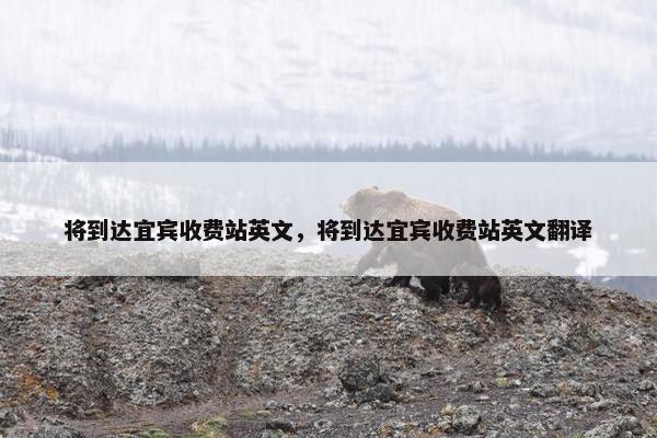 将到达宜宾收费站英文，将到达宜宾收费站英文翻译