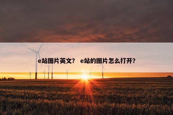 e站图片英文？ e站的图片怎么打开？