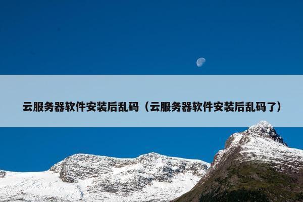 云服务器软件安装后乱码（云服务器软件安装后乱码了）