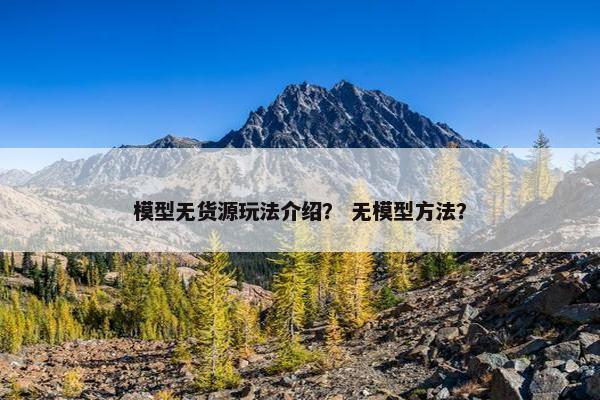 模型无货源玩法介绍？ 无模型方法？