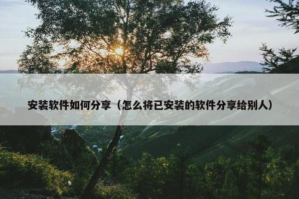 安装软件如何分享（怎么将已安装的软件分享给别人）