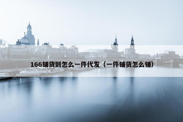 166铺货到怎么一件代发（一件铺货怎么铺）