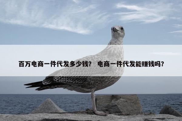 百万电商一件代发多少钱？ 电商一件代发能赚钱吗？