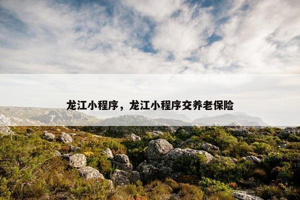 龙江小程序，龙江小程序交养老保险