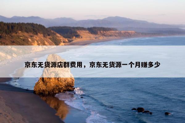 京东无货源店群费用，京东无货源一个月赚多少