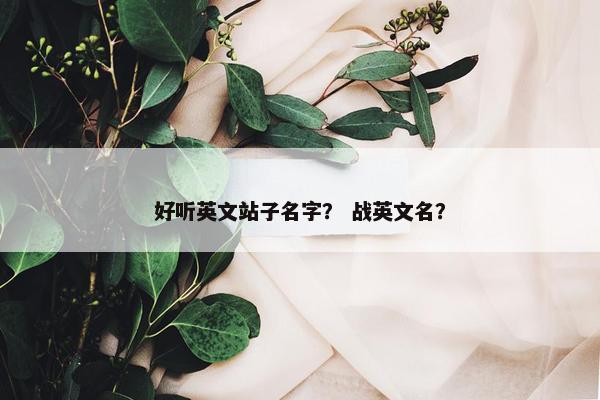 好听英文站子名字？ 战英文名？