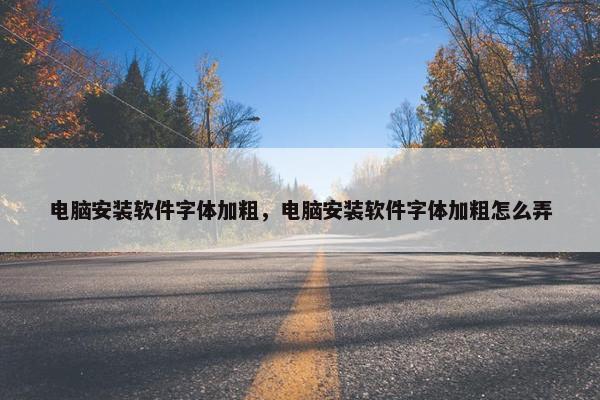 电脑安装软件字体加粗，电脑安装软件字体加粗怎么弄