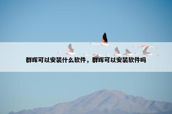 群晖可以安装什么软件，群晖可以安装软件吗