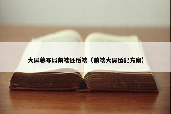 大屏幕布局前端还后端（前端大屏适配方案）