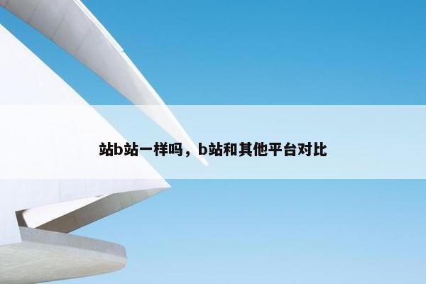 站b站一样吗，b站和其他平台对比