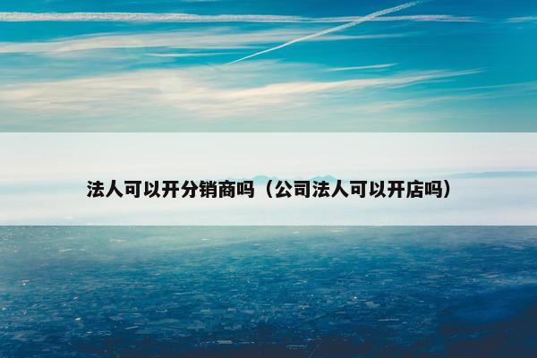 法人可以开分销商吗（公司法人可以开店吗）