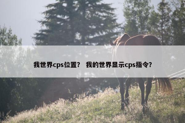 我世界cps位置？ 我的世界显示cps指令？