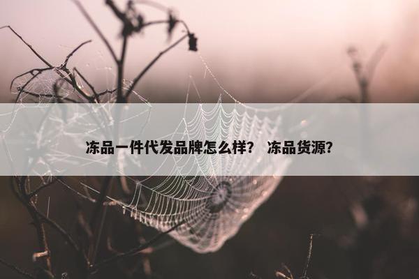 冻品一件代发品牌怎么样？ 冻品货源？