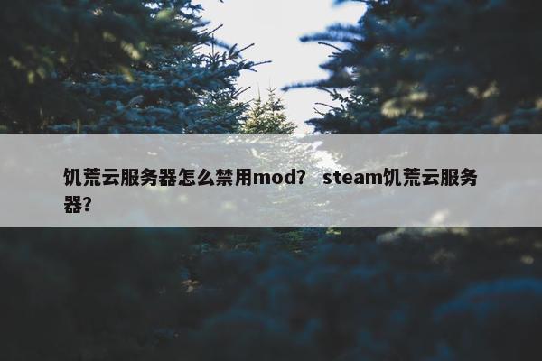 饥荒云服务器怎么禁用mod？ steam饥荒云服务器？