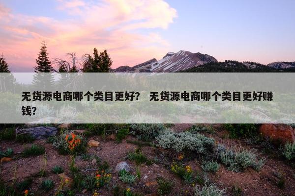 无货源电商哪个类目更好？ 无货源电商哪个类目更好赚钱？