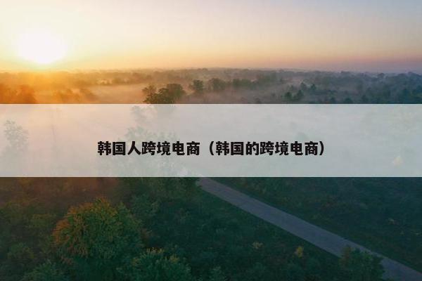 韩国人跨境电商（韩国的跨境电商）