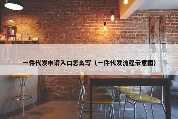 一件代发申请入口怎么写（一件代发流程示意图）