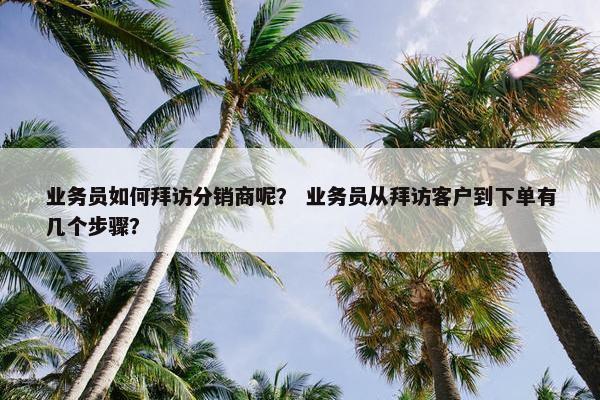业务员如何拜访分销商呢？ 业务员从拜访客户到下单有几个步骤？