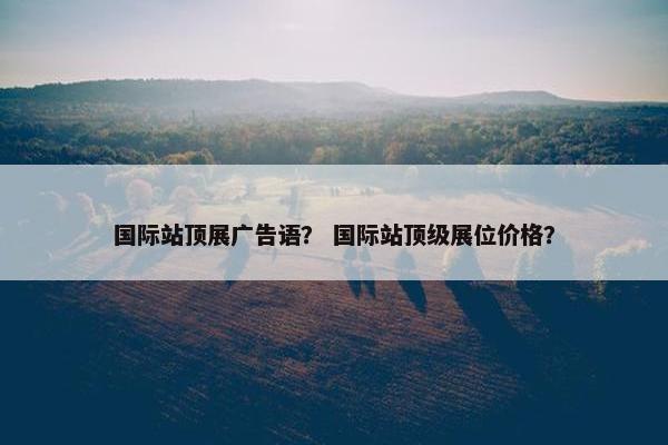 国际站顶展广告语？ 国际站顶级展位价格？