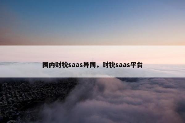国内财税saas异同，财税saas平台