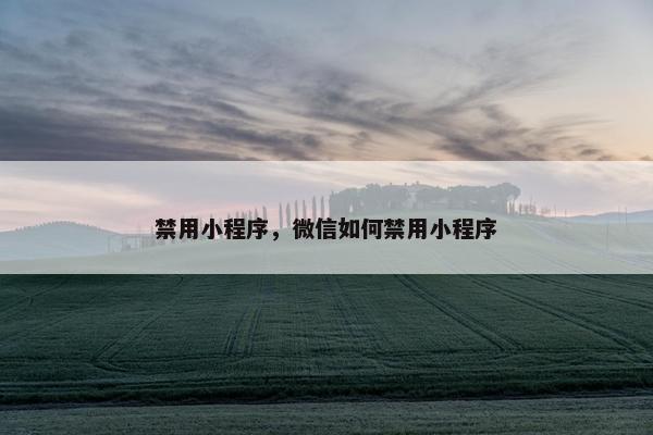 禁用小程序，微信如何禁用小程序