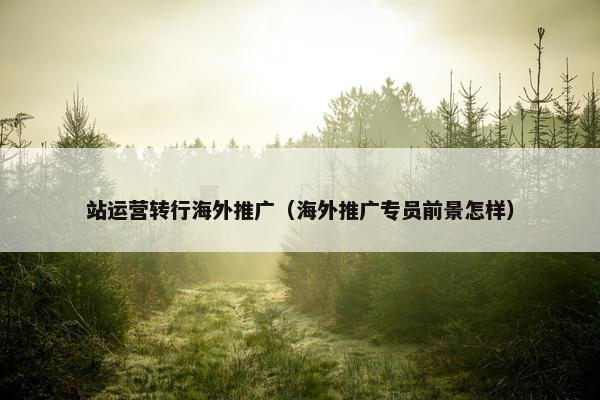 站运营转行海外推广（海外推广专员前景怎样）