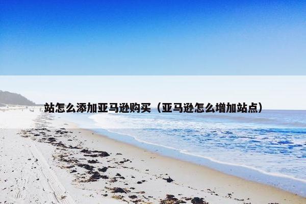 站怎么添加亚马逊购买（亚马逊怎么增加站点）