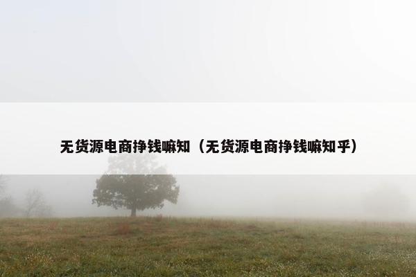 无货源电商挣钱嘛知（无货源电商挣钱嘛知乎）