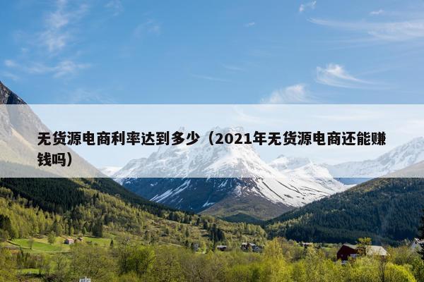 无货源电商利率达到多少（2021年无货源电商还能赚钱吗）