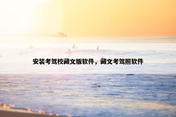 安装考驾校藏文版软件，藏文考驾照软件