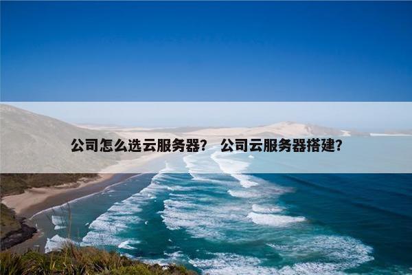 公司怎么选云服务器？ 公司云服务器搭建？