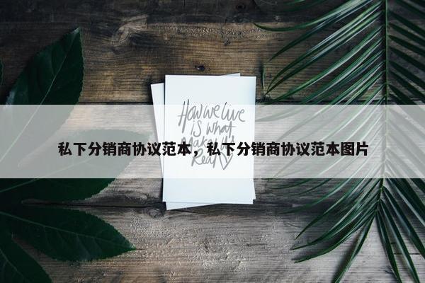 私下分销商协议范本，私下分销商协议范本图片