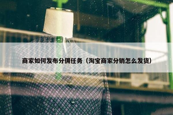 商家如何发布分佣任务（淘宝商家分销怎么发货）
