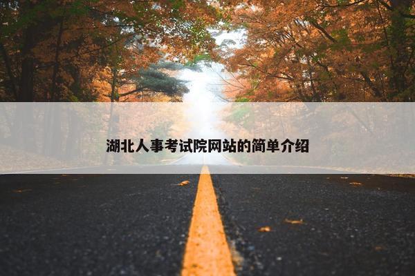 湖北人事考试院网站的简单介绍