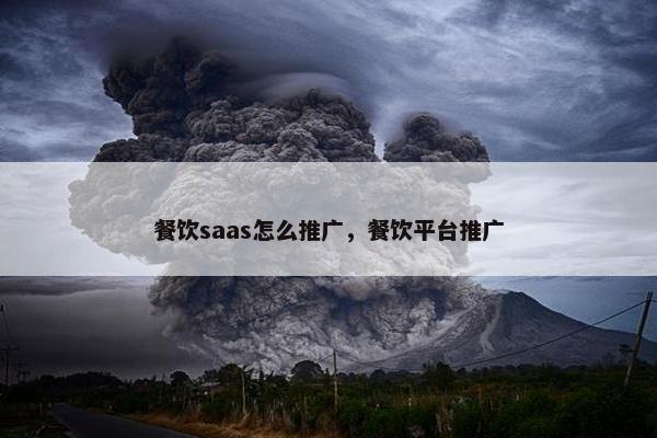 餐饮saas怎么推广，餐饮平台推广