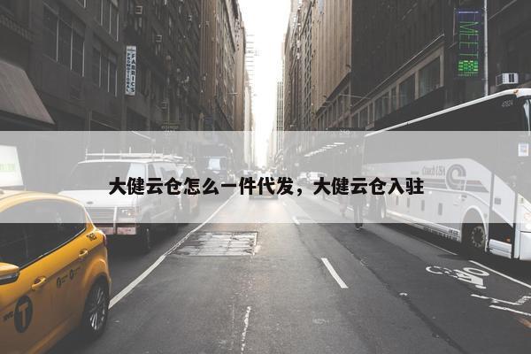 大健云仓怎么一件代发，大健云仓入驻