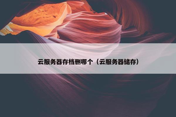 云服务器存档删哪个（云服务器储存）