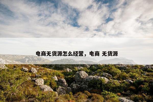 电商无货源怎么经营，电商 无货源
